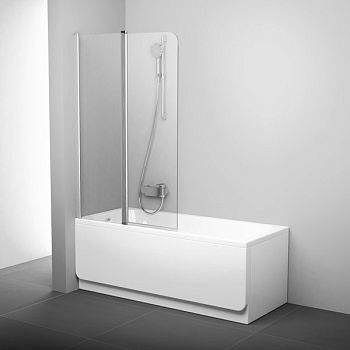 Шторка для ванны CVS2-100 левая блестящий+стекло Transparent Ravak в Апшеронске